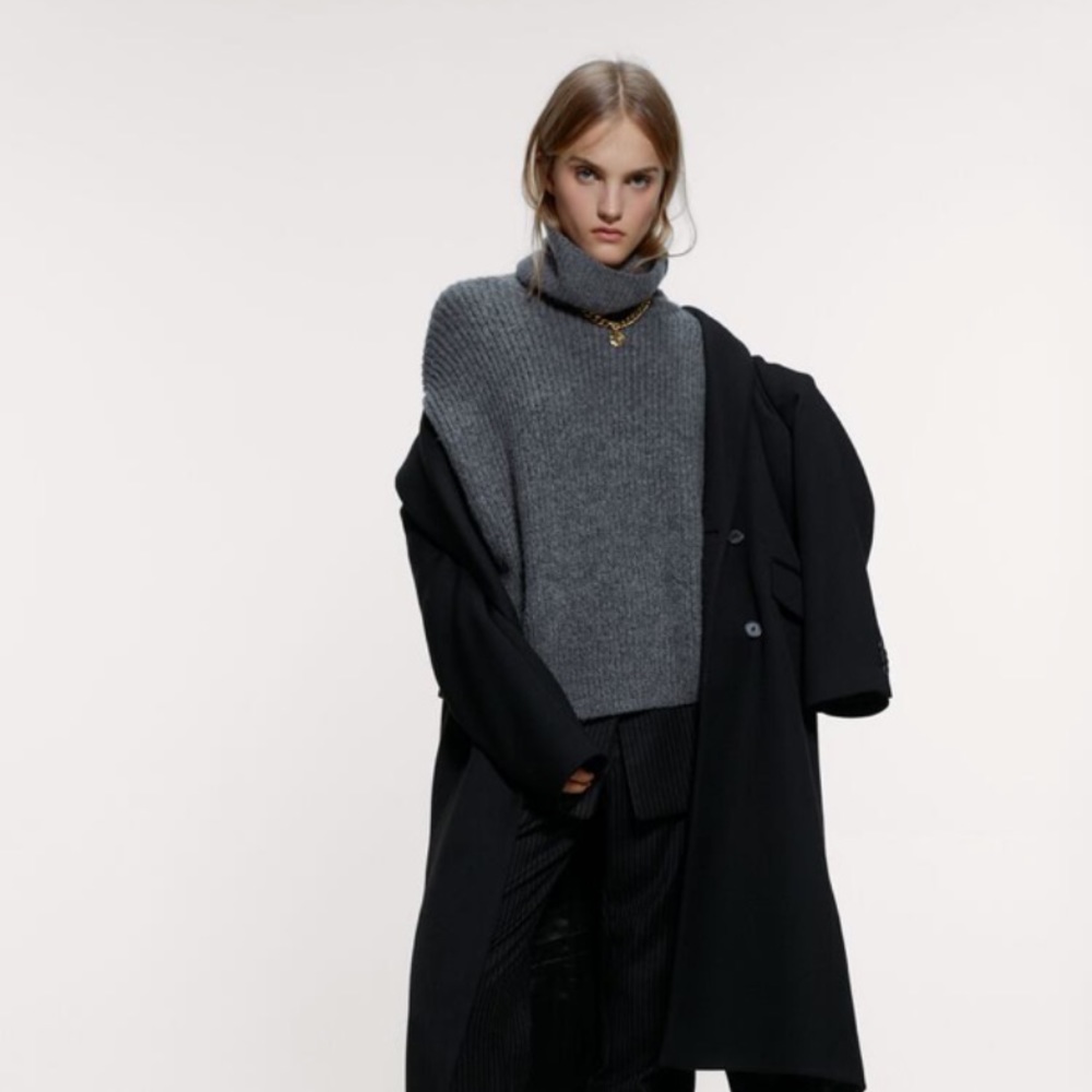 Zara oversized roll neck wool alpaca sweater
